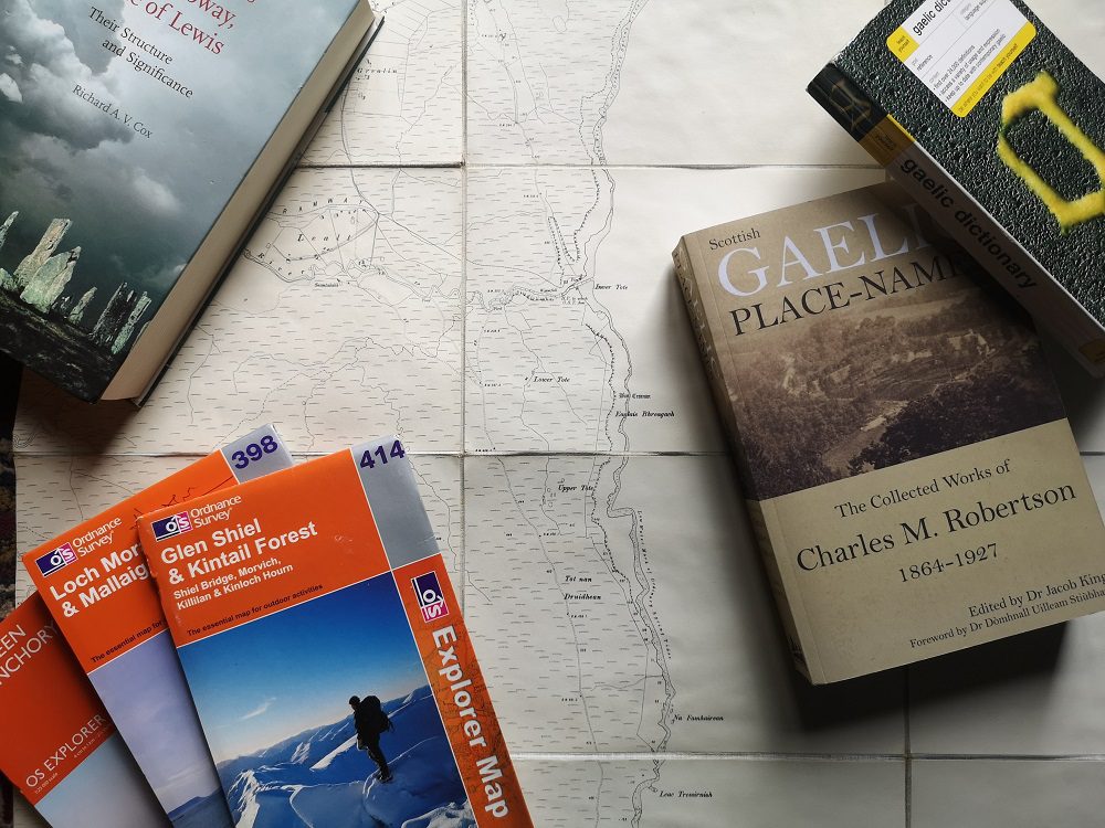 Maps and books on place-names of Scotland