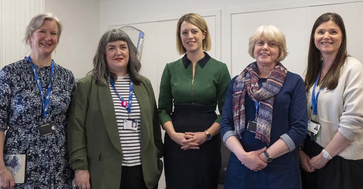 Sabhal Mòr Ostaig Teacher Education team along with Education Secretary, Jenny Gilruth